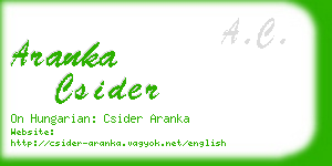 aranka csider business card